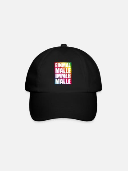 Malle Spruch Lustig - Baseballkappe - Schwarz/Schwarz