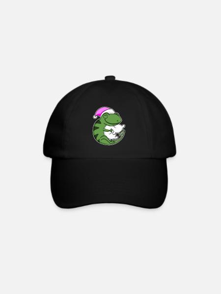 Chamäleon Müde Ausschlafen - Baseballkappe - Schwarz/Schwarz