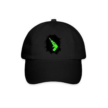 bohrmaschine klecks handwerker - Baseballkappe - Schwarz/Schwarz - Vorne