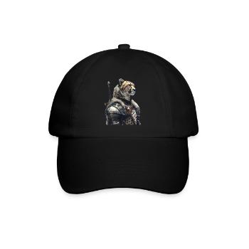 Gepard Ritter Mittelalter - Baseballkappe - Schwarz/Schwarz - Vorne