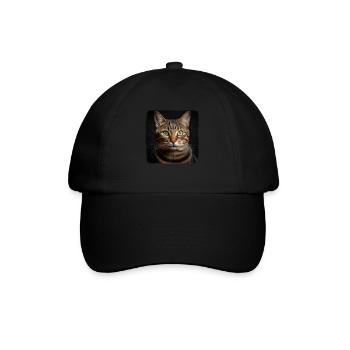 Tabby Kätzchen Tabby Katze - Baseballkappe - Schwarz/Schwarz - Vorne