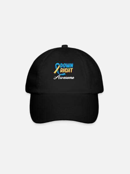 Down Right Awesome Down-syndrom Autismus - Baseballkappe - Schwarz/Schwarz