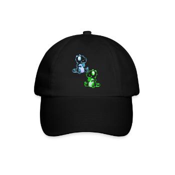 Fantasy Kinder Dinoe Dinosaurier Drachen Retro - Baseballkappe - Schwarz/Schwarz - Vorne