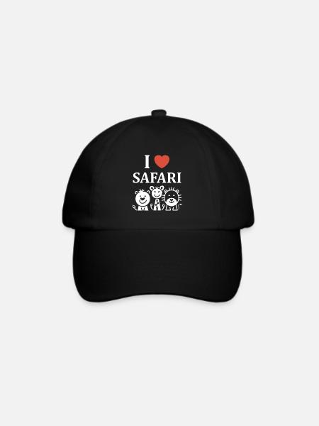 Ich liebe Safari - Baseballkappe - Schwarz/Schwarz