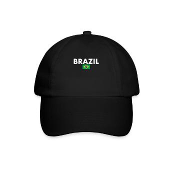 Brazil Brasilien Brasilianische Flagge - Baseballkappe - Schwarz/Schwarz - Vorne