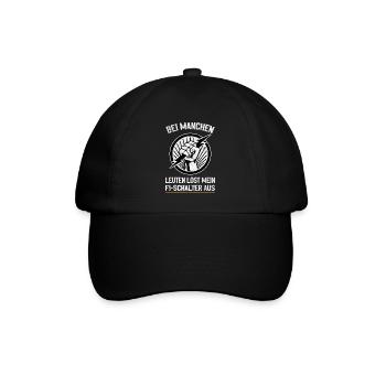 Mein FI-Schalter und ich Witz mit Spannung - Baseballkappe - Schwarz/Schwarz - Vorne