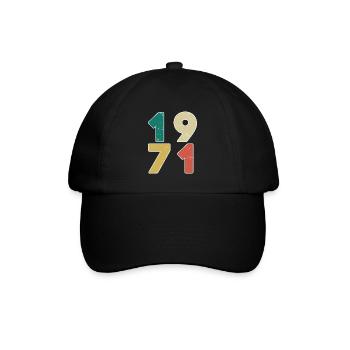 1971 - Jahrgang 1971 - Baujahr 1971 - Baseballkappe - Schwarz/Schwarz - Vorne