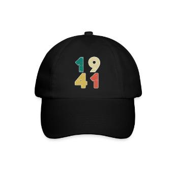 1941 - Jahrgang 1941 - Baujahr 1941 - Baseballkappe - Schwarz/Schwarz - Vorne