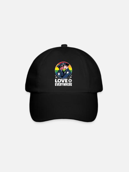 Love Is Everywhere Schwule Polizisten - Baseballkappe - Schwarz/Schwarz