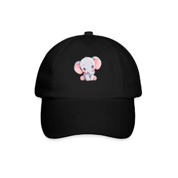 Elefanten Elefant - Baseballkappe - Schwarz/Schwarz - Vorne