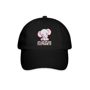 Elefanten Elefant - Baseballkappe - Schwarz/Schwarz - Vorne