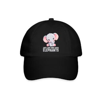 Elefanten Elefant - Baseballkappe - Schwarz/Schwarz - Vorne