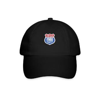 1981 Geburtstag Route Vintage Original - Baseballkappe - Schwarz/Schwarz - Vorne