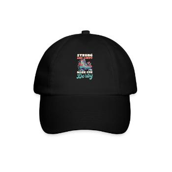 Roller Derby Stark Und Kurvig Gemacht Für Derby - Baseballkappe - Schwarz/Schwarz - Vorne