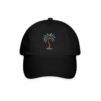 Palme Symbol - Baseballkappe - Schwarz/Schwarz - Vorne