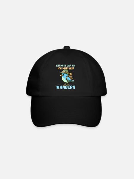 Wandern Wanderung Wanderurlaub Vogel Natur Lustig - Baseballkappe - Schwarz/Schwarz