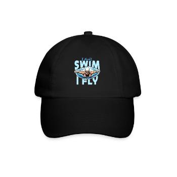 Swimmer I Don't Swim I Fly Loves Diving Swimmers - Baseballkappe - Schwarz/Schwarz - Vorne