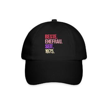 Valentinstag Beste Ehefrau Seit 1975 - Baseballkappe - Schwarz/Schwarz - Vorne
