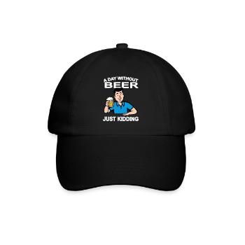 Ein Tag ohne Bier Nur ein Scherz - Baseballkappe - Schwarz/Schwarz - Vorne