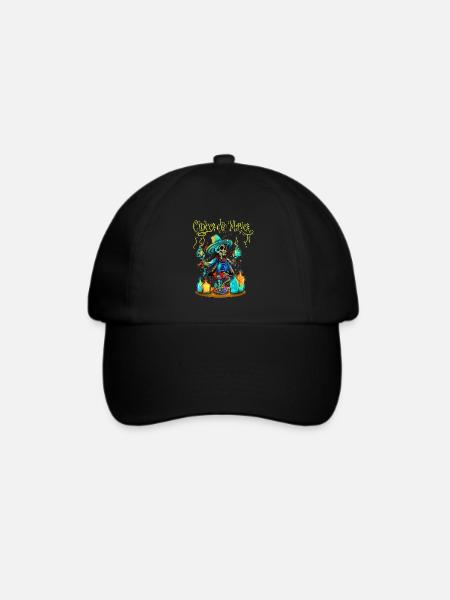 Skelett Koch Cingo de Mayo Trank Hexenshirt - Baseballkappe - Schwarz/Schwarz
