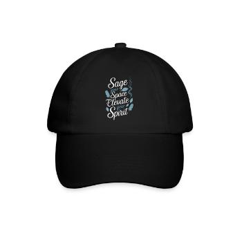 Smudge Sage Feder Spirituelle Hexerei Meditieren - Baseballkappe - Schwarz/Schwarz - Vorne