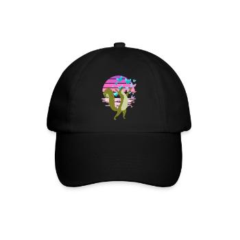 Eichhorn Eichhörnchen Schmetterlinge Frühling - Baseballkappe - Schwarz/Schwarz - Vorne