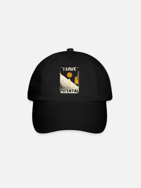 Pickleball Player Potential Energy Science Teacher - Baseballkappe - Schwarz/Schwarz