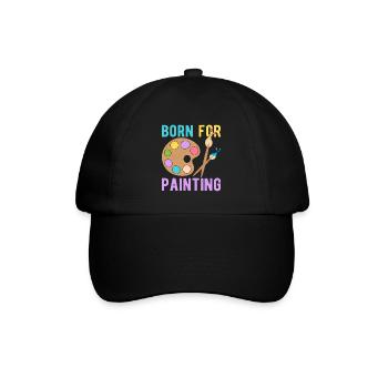Artist Painter Graphic Born For Painting Art Gift - Baseballkappe - Schwarz/Schwarz - Vorne