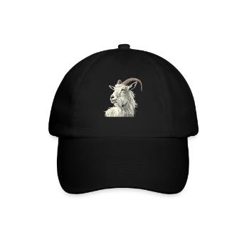 Alpine Goat Bergziegen Bergziege - Baseballkappe - Schwarz/Schwarz - Vorne