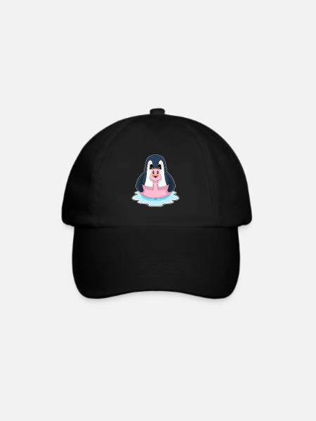 Pinguin Flamingo - Baseballkappe - Schwarz/Schwarz