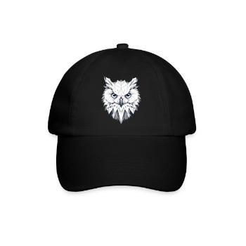 geometrische Schnee-Eule- Polygonen Motiv - Baseballkappe - Schwarz/Schwarz - Vorne