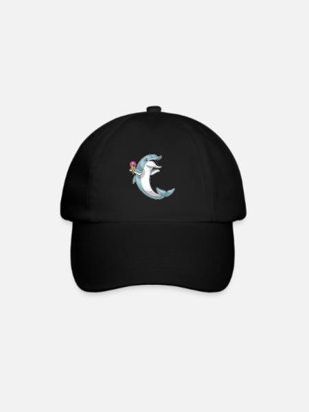 Delfin Waffeleis - Baseballkappe - Schwarz/Schwarz