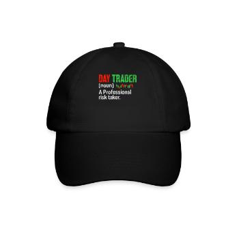 Daytrader Lustige Definition Candlestick - Baseballkappe - Schwarz/Schwarz - Vorne