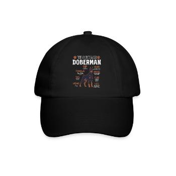 DOBERMAN Bauplan Lustiges Doberman Hundebesitzer - Baseballkappe - Schwarz/Schwarz - Vorne