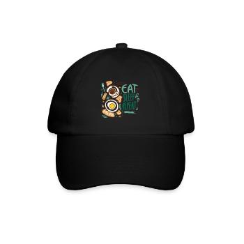 ESSEN SCHLAFEN WIEDERHOLEN - Baseballkappe - Schwarz/Schwarz - Vorne