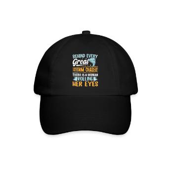 Tornado Hunter Ehefrau Rolling Eyes Hurricane - Baseballkappe - Schwarz/Schwarz - Vorne