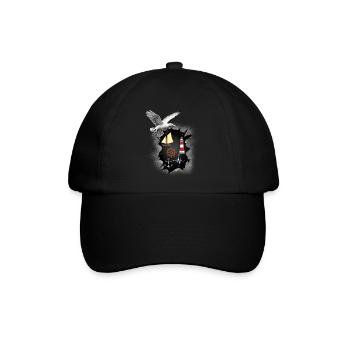 Möwe maritim Möwen Seevögel Leuchtturm - Baseballkappe - Schwarz/Schwarz - Vorne