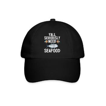Seafood Lover Gift - Baseballkappe - Schwarz/Schwarz - Vorne
