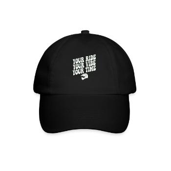 Deine Fahrt Dein Vibe Deine Zeit Motocross - Baseballkappe - Schwarz/Schwarz - Vorne
