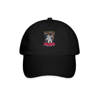 Katze Astronaut Galaktische Pfoten - Baseballkappe - Schwarz/Schwarz - Vorne