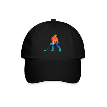 Eishockey Sport Hockeyspieler Eishockeyfan Sportle - Baseballkappe - Schwarz/Schwarz - Vorne