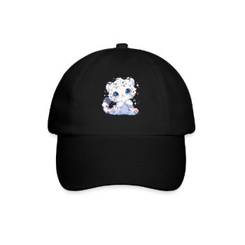 Snow Leopard Schneeleoparden Schneeleopard - Baseballkappe - Schwarz/Schwarz - Vorne