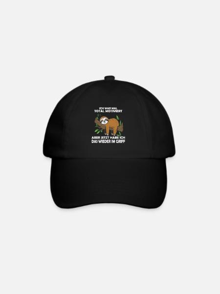 Lustiges Faultier, keine Lust - Baseballkappe - Schwarz/Schwarz