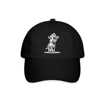 Kälbchen mit Mütze sw - Baseballkappe - Schwarz/Schwarz - Vorne