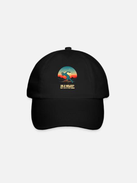 26,2 Meilen? Das ist nur mein erster Gang - Baseballkappe - Schwarz/Schwarz