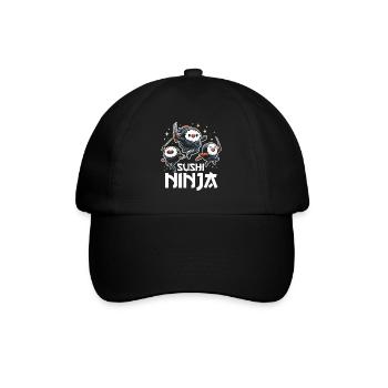 Sushi Essen Japan Nigiri Geschenk - Baseballkappe - Schwarz/Schwarz - Vorne