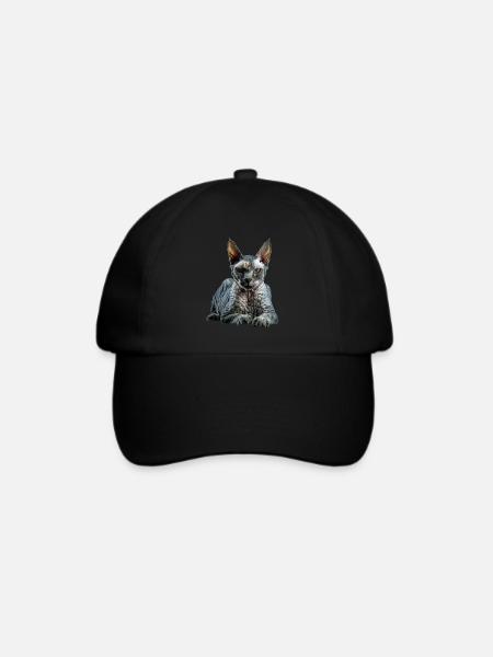 Devon Rex - Baseballkappe - Schwarz/Schwarz