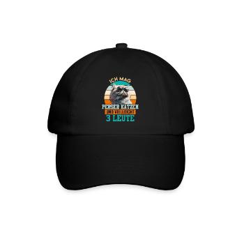 Katzenbesitzer ICH MAG PERSER KATZEN UND 3 LEUTE - Baseballkappe - Schwarz/Schwarz - Vorne