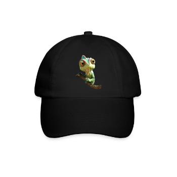 Chamäleon Echse Reptil Leguan Eidechse Chamäleons - Baseballkappe - Schwarz/Schwarz - Vorne
