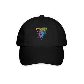 Idiophon Kalimba Geschenk - Baseballkappe - Schwarz/Schwarz - Vorne
